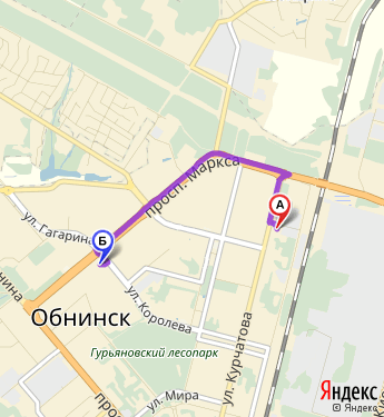 Маршрут по Обнинску