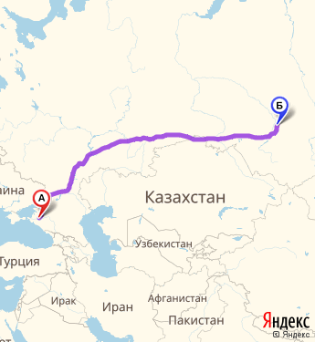 Маршрут из Краснодарского зипа-20 км в Томск