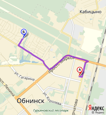 Маршрут по Обнинску