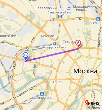 Маршрут из Москвы в Город Москву