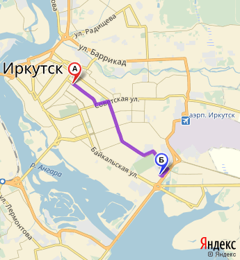 Маршрут по Иркутску