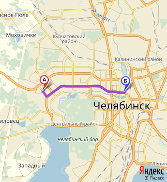 Маршрут по Челябинску